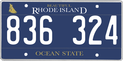 RI license plate 836324