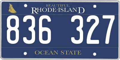 RI license plate 836327