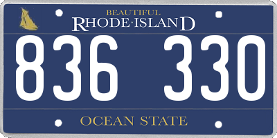 RI license plate 836330