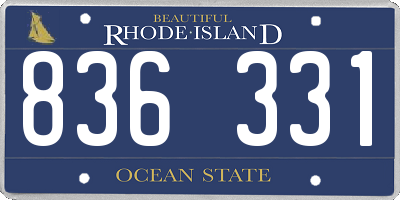 RI license plate 836331
