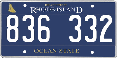 RI license plate 836332