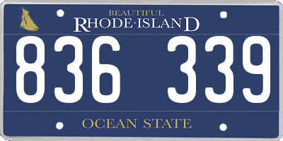 RI license plate 836339