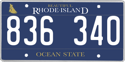 RI license plate 836340