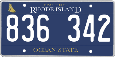 RI license plate 836342