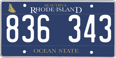 RI license plate 836343