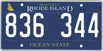 RI license plate 836344