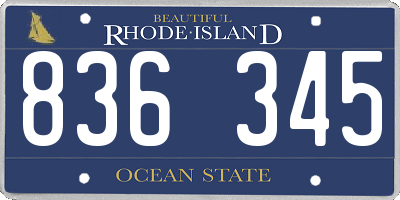 RI license plate 836345