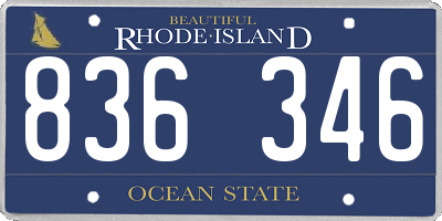 RI license plate 836346