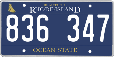 RI license plate 836347