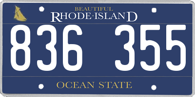 RI license plate 836355