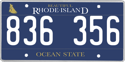 RI license plate 836356