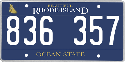 RI license plate 836357