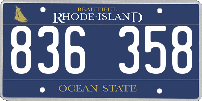 RI license plate 836358
