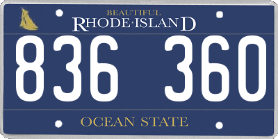 RI license plate 836360