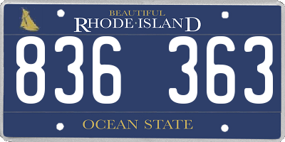 RI license plate 836363