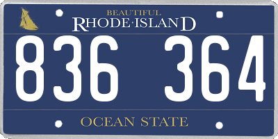 RI license plate 836364