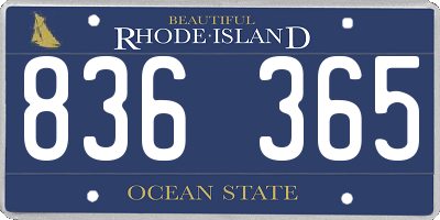 RI license plate 836365