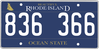 RI license plate 836366