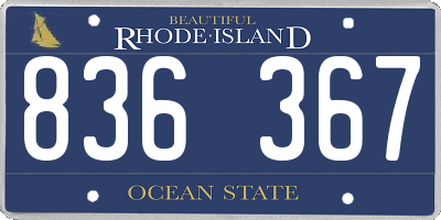 RI license plate 836367