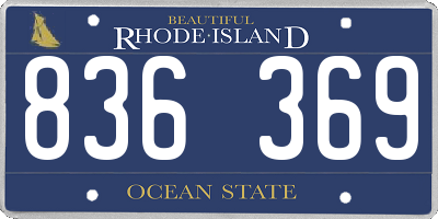RI license plate 836369