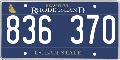 RI license plate 836370