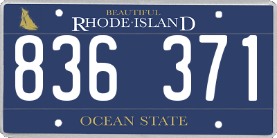 RI license plate 836371