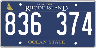 RI license plate 836374