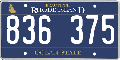 RI license plate 836375