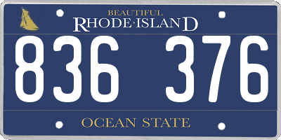 RI license plate 836376