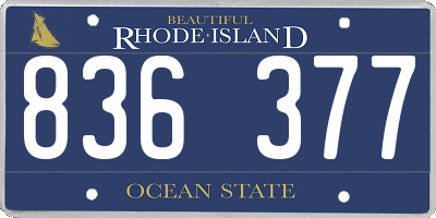 RI license plate 836377