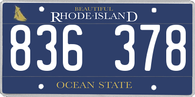 RI license plate 836378