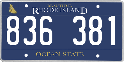RI license plate 836381