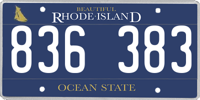 RI license plate 836383