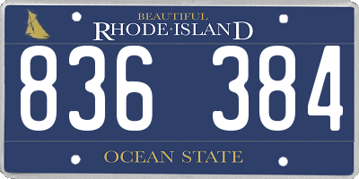 RI license plate 836384