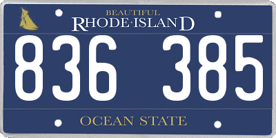 RI license plate 836385