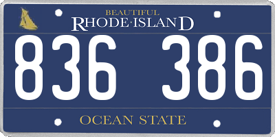 RI license plate 836386