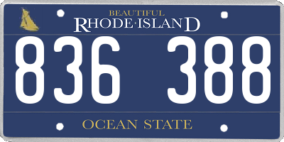 RI license plate 836388