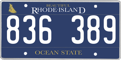 RI license plate 836389