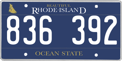 RI license plate 836392