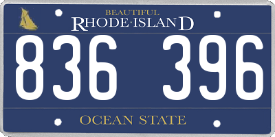 RI license plate 836396