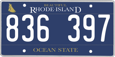 RI license plate 836397