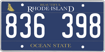 RI license plate 836398