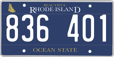 RI license plate 836401