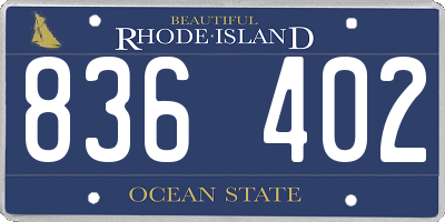 RI license plate 836402