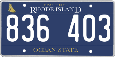 RI license plate 836403