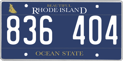 RI license plate 836404