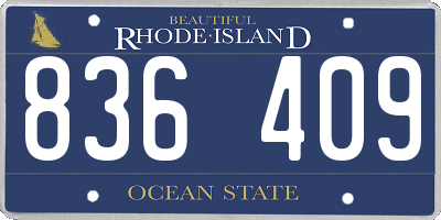 RI license plate 836409