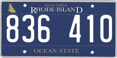 RI license plate 836410