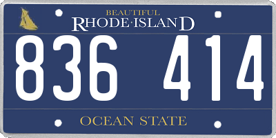 RI license plate 836414