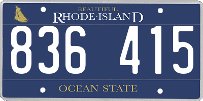 RI license plate 836415